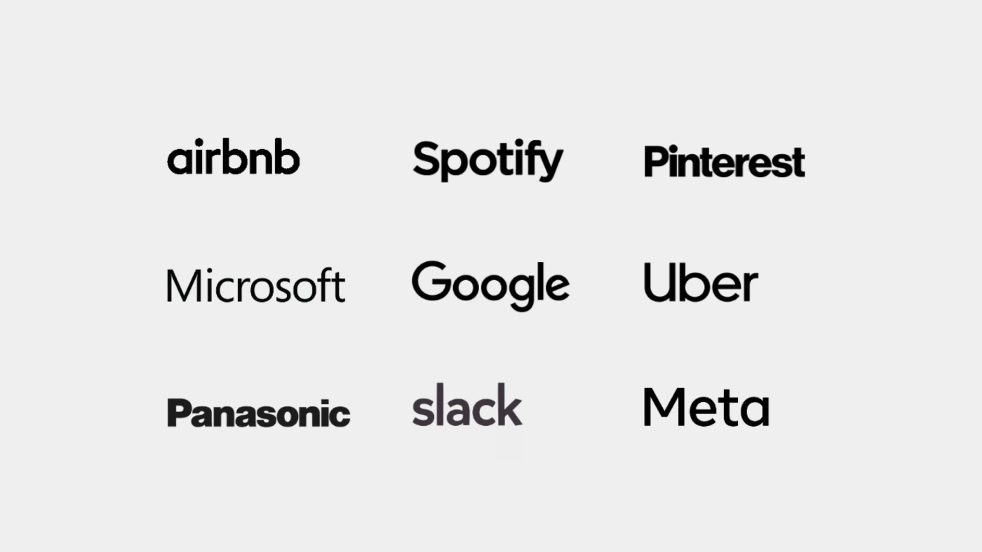 Brand logos arranged together