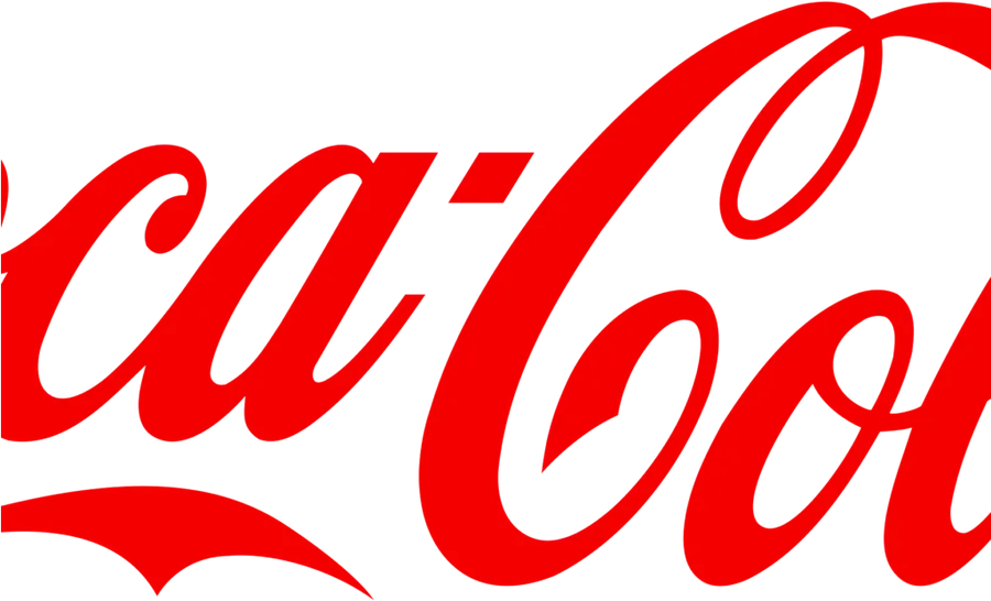 Red Coca-Cola logo over black background for style